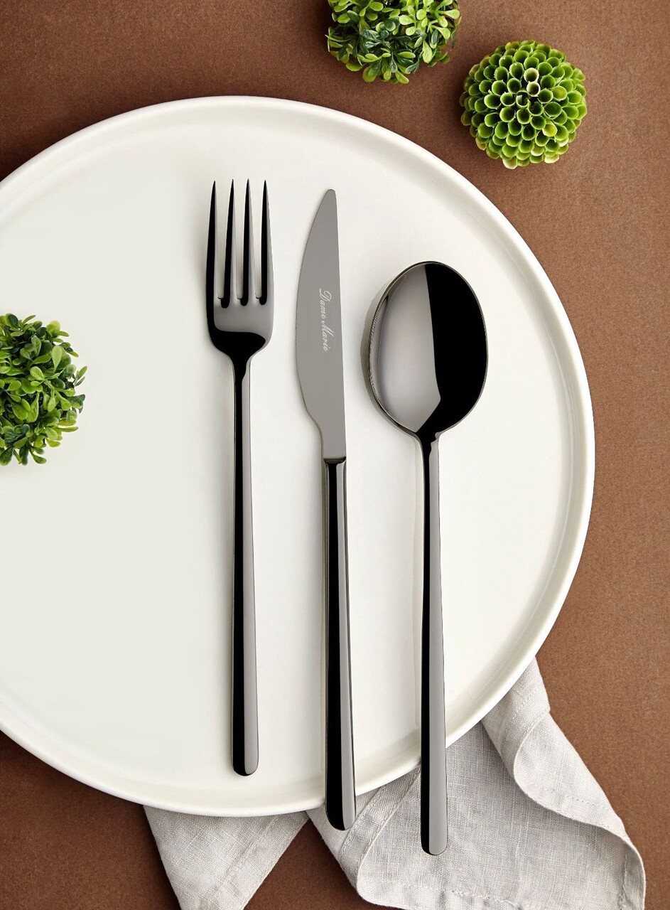 Set tacamuri, Hermia, 645DRM1226, Lingură de masă: 21,3 cm (6 bucăți), Negru - imagine 3